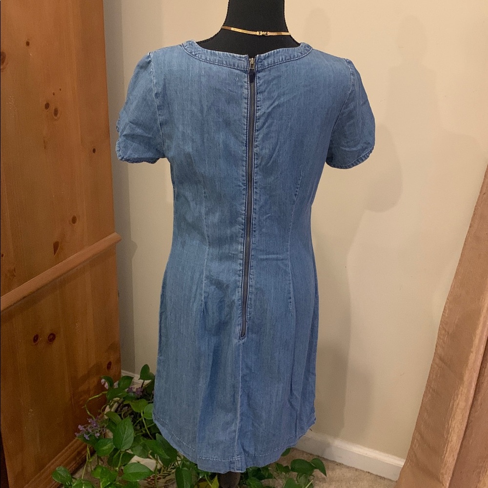 🌹Vintage Banana Republic • Light Blue Denim Short Sleeve Mini Dress - Picture 2 of 10